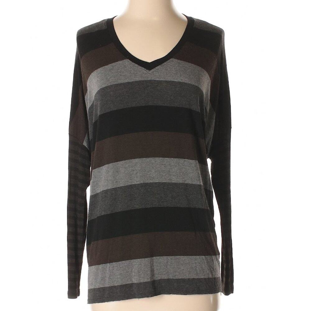 Nordstrom Fifteen Twenty Red 23 striped black multicolor tunic top shirt